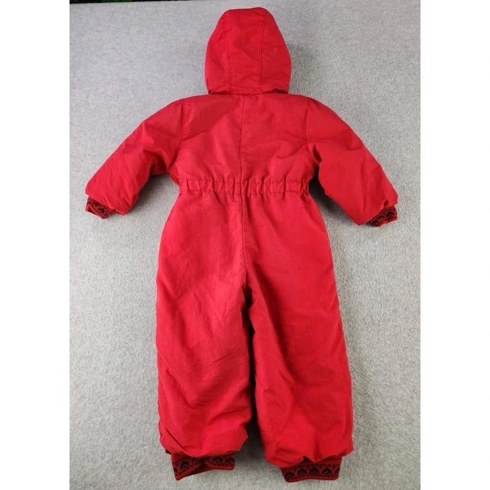 LAND'S END Insulated Fleece lined Snowsuit Hood Jacket Sz 2T Baby Toddler Zip Up